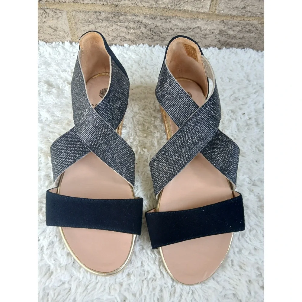 NWOB Eric Michael Women's Mia Espadrille Wedge Sandals Sz 35 US 5 Made In Spain